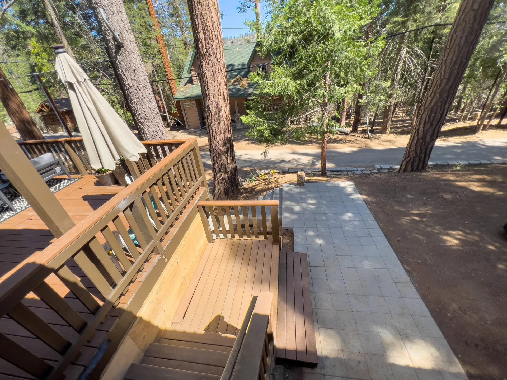 stairs from deck down to street